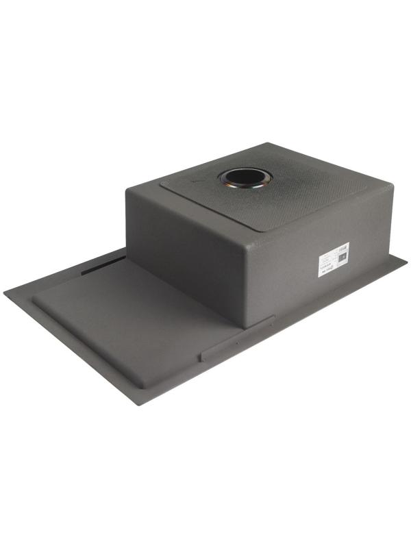 Мойка кухонная AFLORN AF97851F-L, врезная, левая, S=3,0 и 0,8 мм, 78х51х22 см, сифон, графит