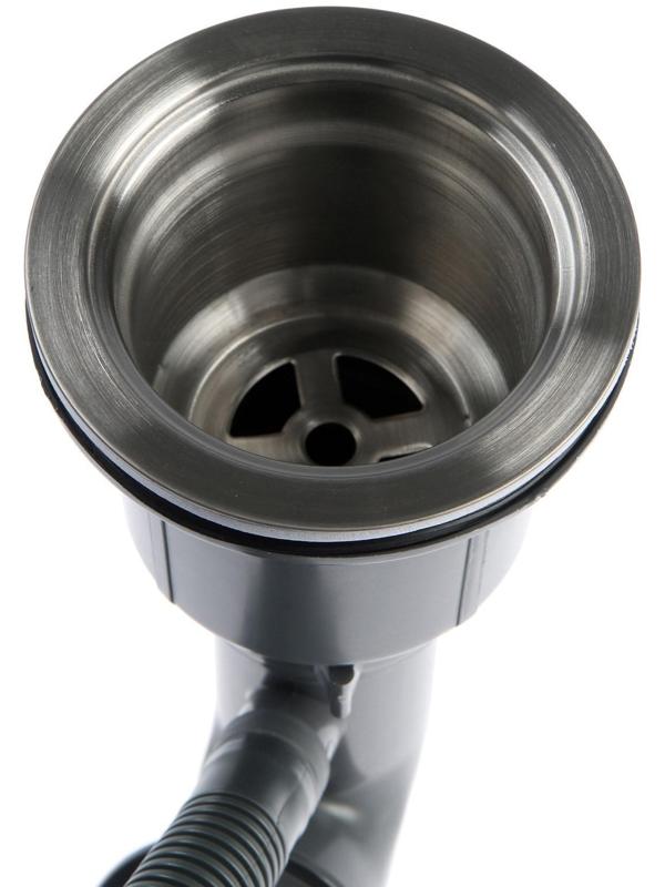 Мойка кухонная AFLORN AF97851F-L, врезная, левая, S=3,0 и 0,8 мм, 78х51х22 см, сифон, графит