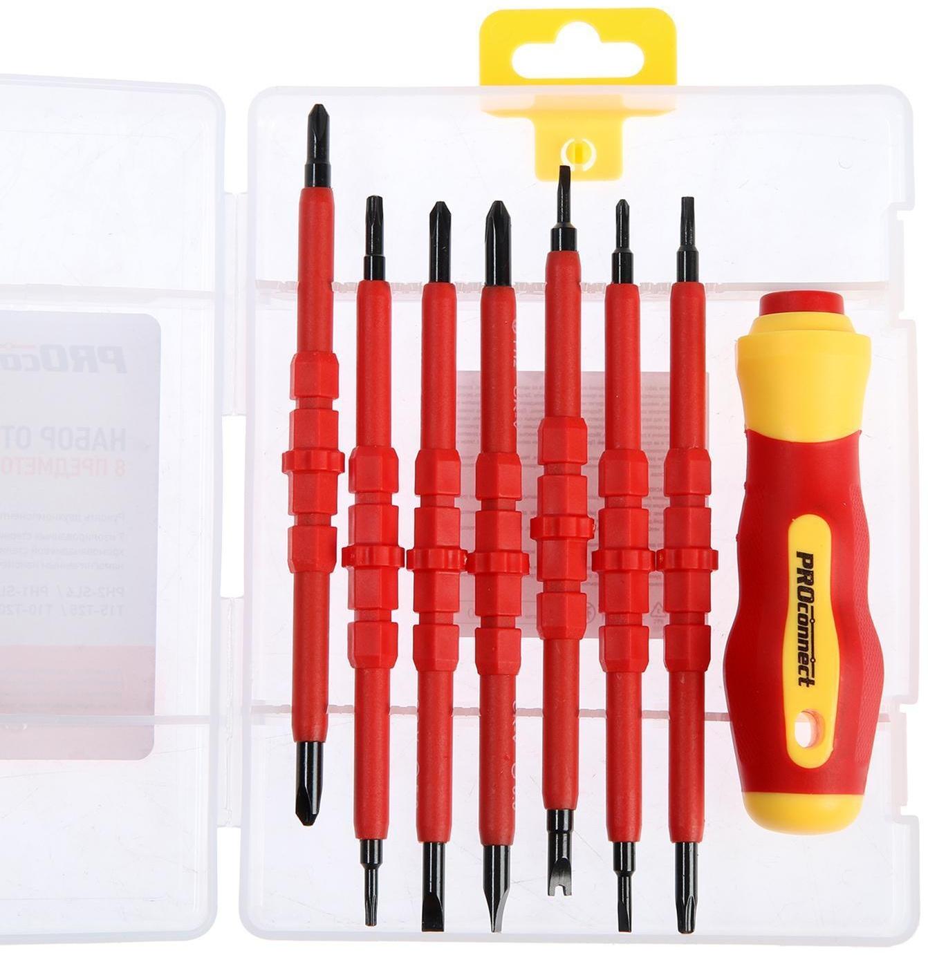 Набор отверток PROconnect 12-4773, 8 предметов, двухкомпонентная рукоятка