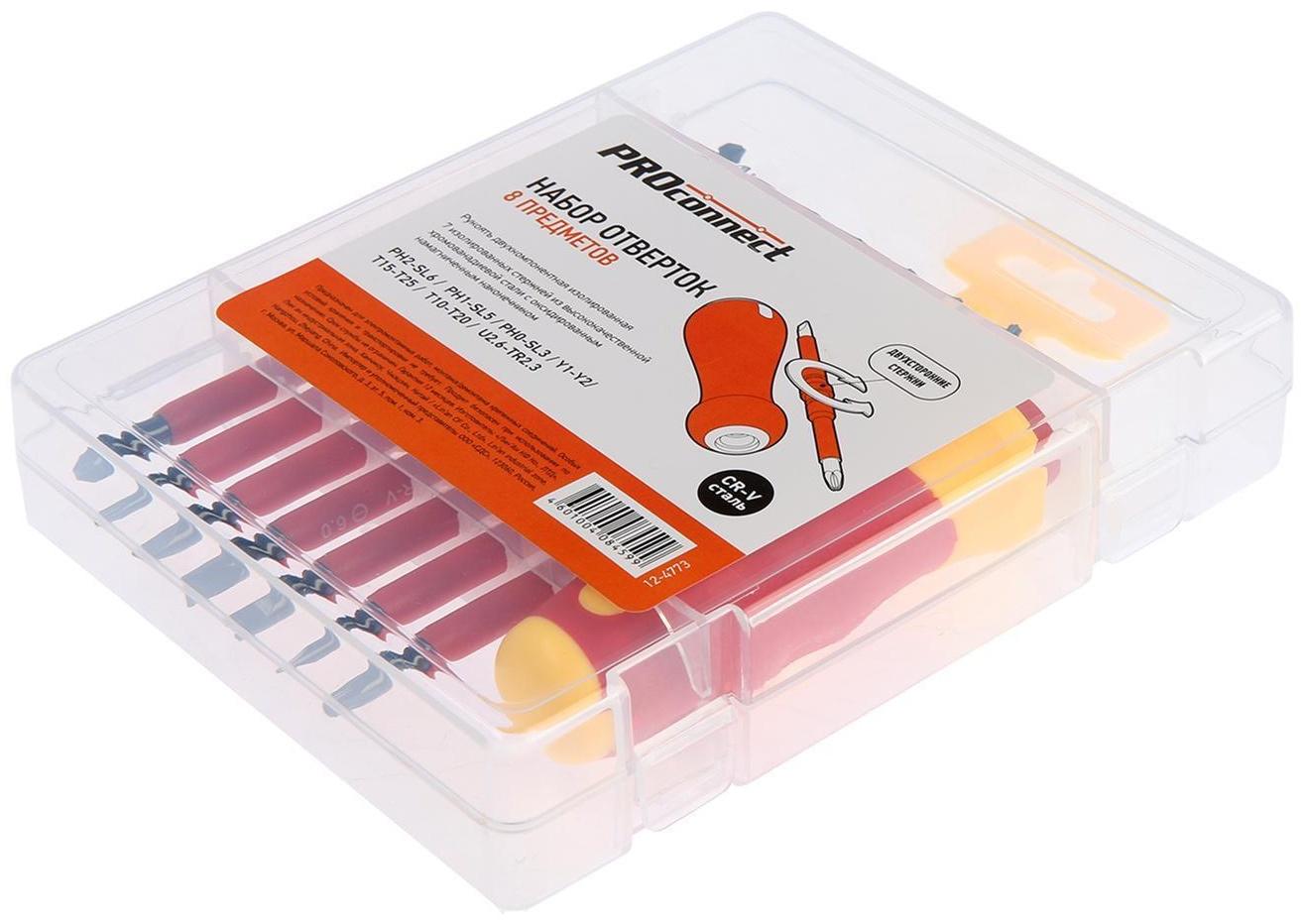 Набор отверток PROconnect 12-4773, 8 предметов, двухкомпонентная рукоятка