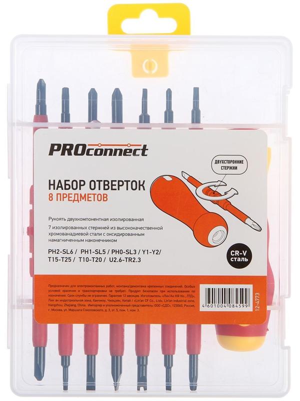 Набор отверток PROconnect 12-4773, 8 предметов, двухкомпонентная рукоятка