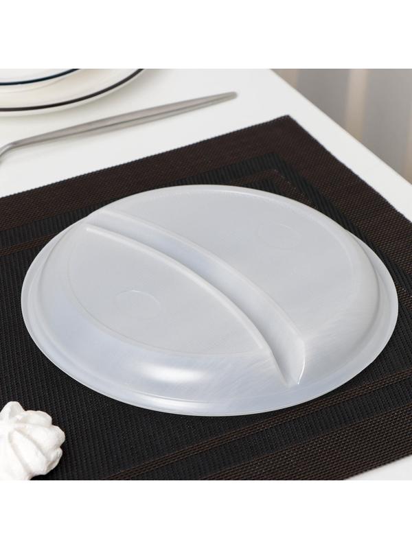 Тарелка одноразовая, d=20,5 см, 2-х секционная, цвет белый