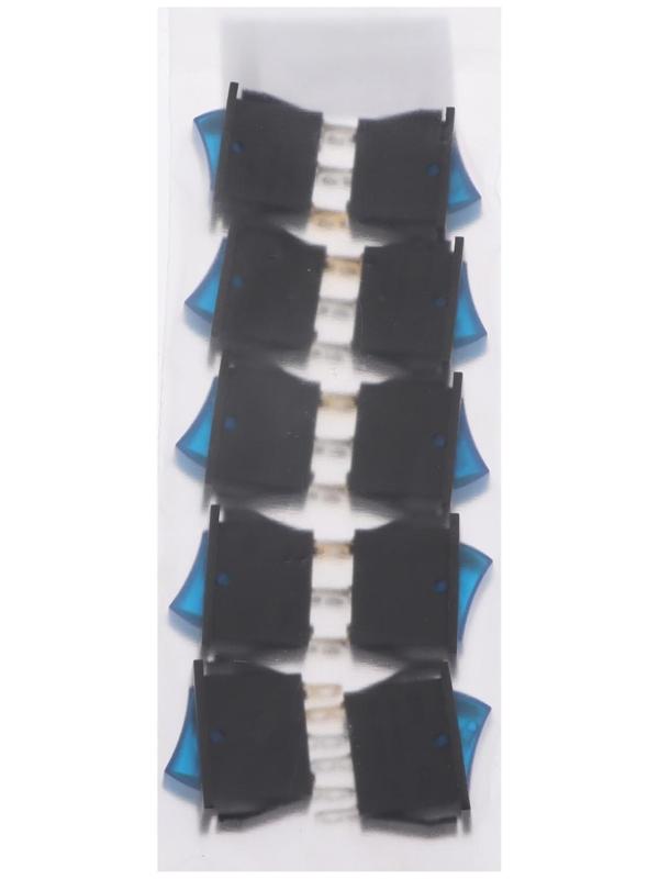 Клавишный выключатель, 250 В, 15 А, ON-OFF, 3с, синий, с подсветкой, наб 10 ш.