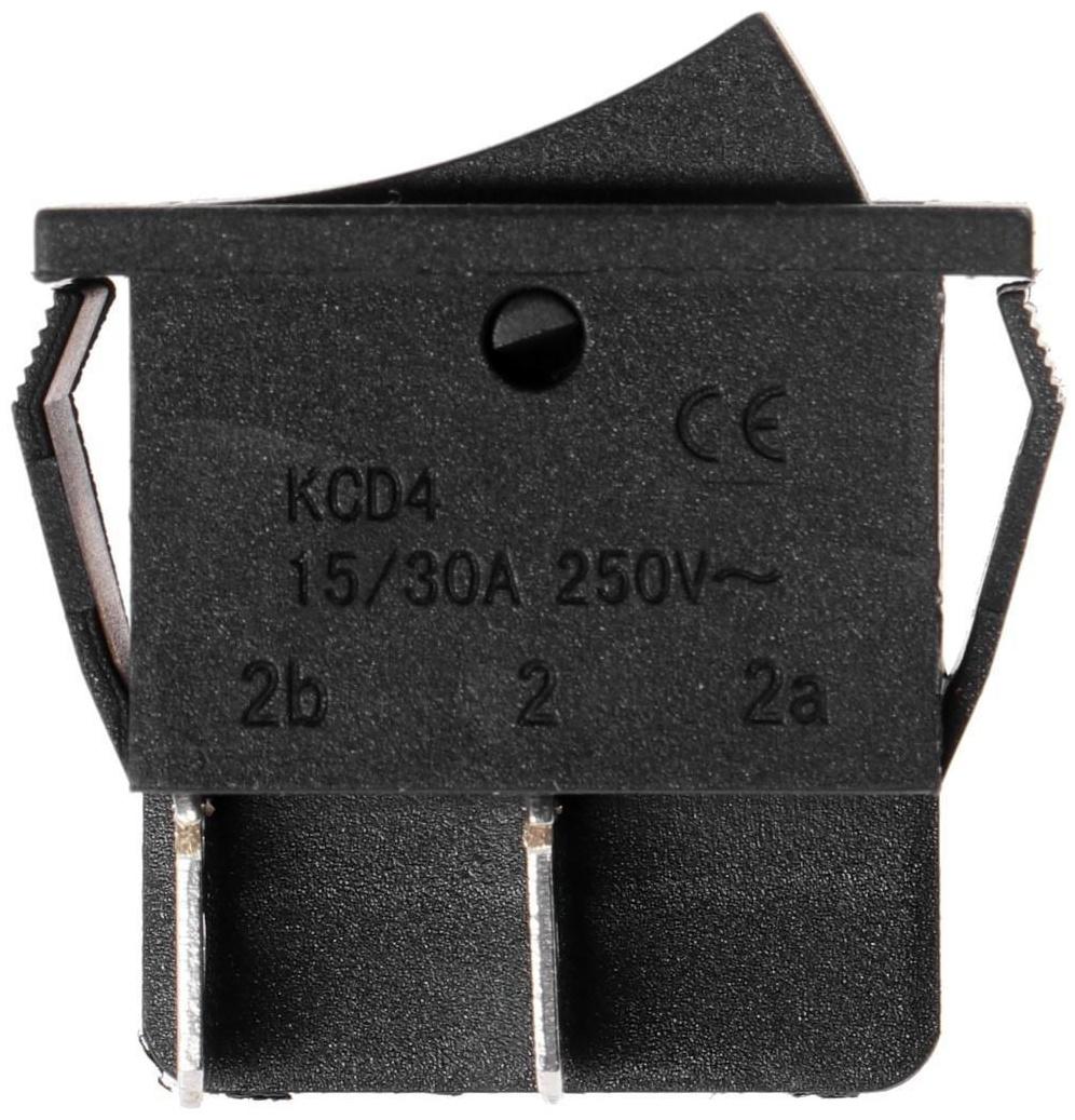 Клавишный выключатель, 250 В, 15 А, ON-OFF, 4c, черный, наб 10 ш.