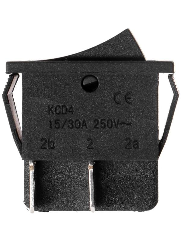 Клавишный выключатель, 250 В, 15 А, ON-OFF, 4c, черный, наб 10 ш.