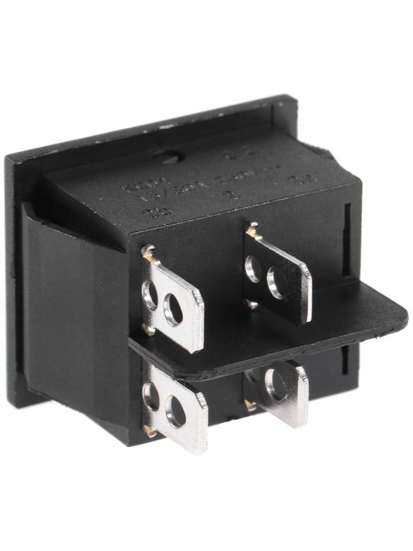 Клавишный выключатель, 250 В, 15 А, ON-OFF, 4c, черный, наб 10 ш.