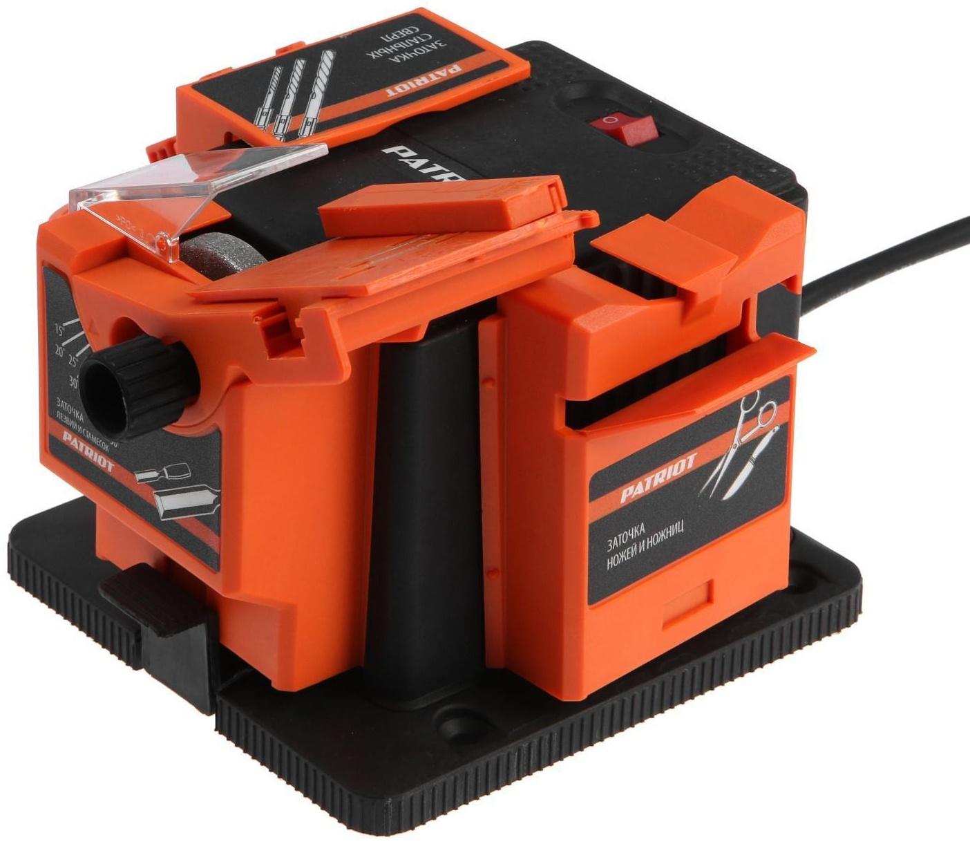 Станок заточной PATRIOT BG 100, 65 Вт, 6700 об/мин, для заточки сверл/ножей/ножниц/лезвий