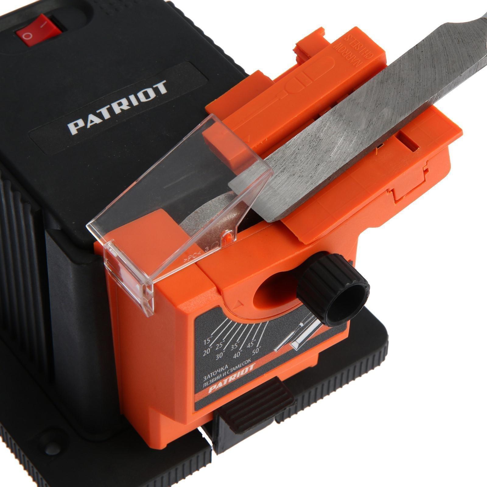 Станок заточной PATRIOT BG 100, 65 Вт, 6700 об/мин, для заточки сверл/ножей/ножниц/лезвий