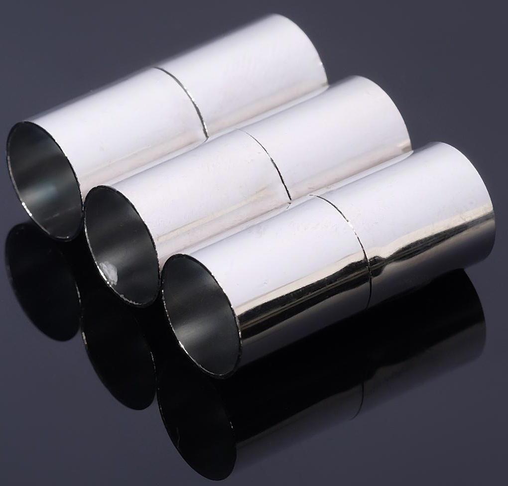 Замок-концевик магнитный, L=20мм, вн.D=8мм, (набор 3шт), цвет серебро