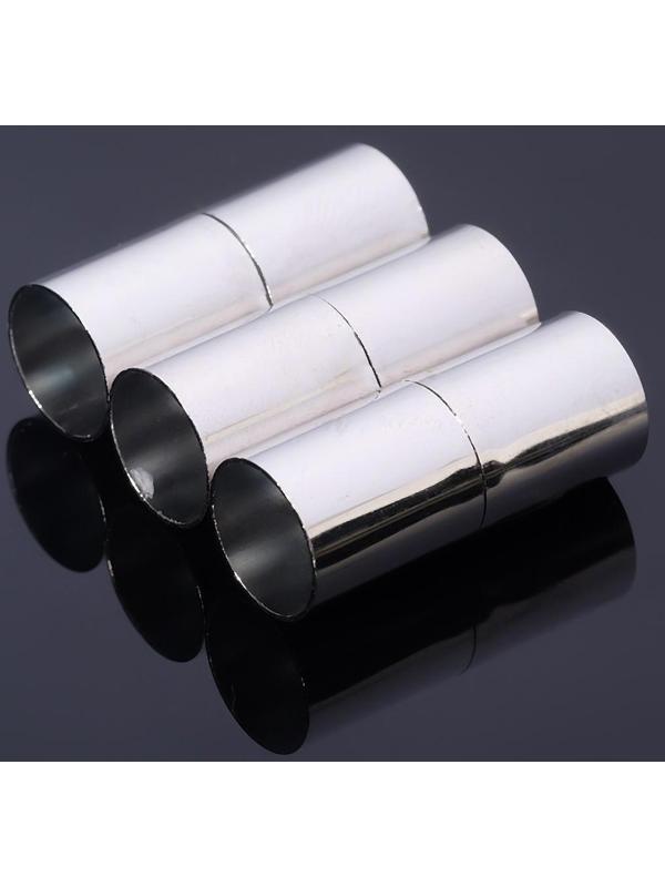 Замок-концевик магнитный, L=20мм, вн.D=8мм, (набор 3шт), цвет серебро