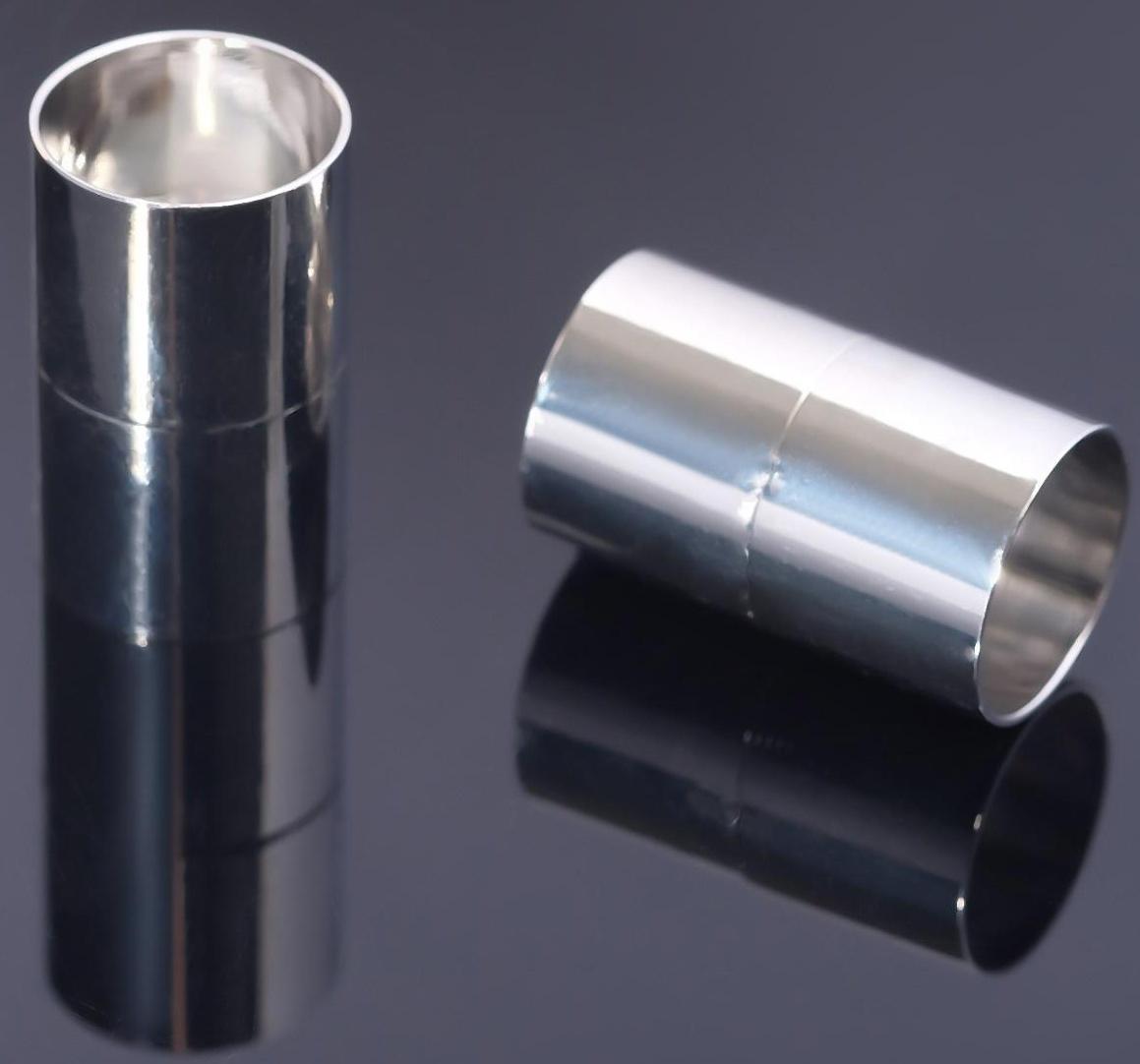 Замок-концевик магнитный, L=20мм, вн.D=12мм, (набор 2шт), цвет серебро