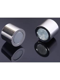 Замок-концевик магнитный, L=20мм, вн.D=12мм, (набор 2шт), цвет серебро