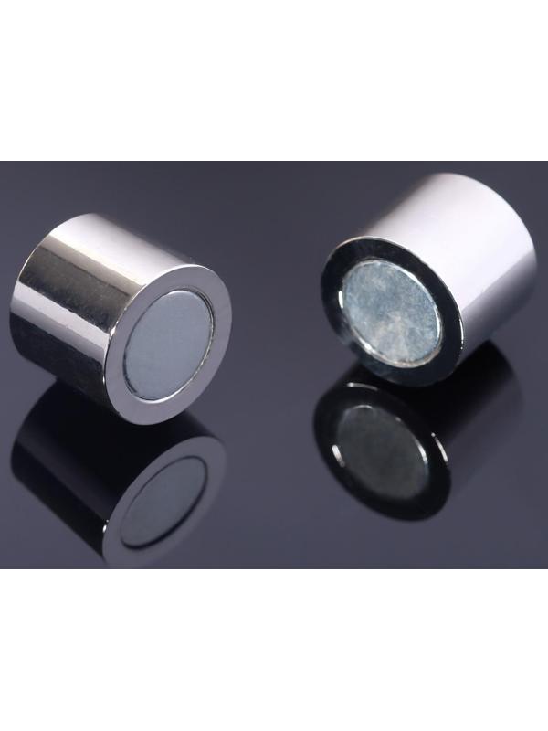 Замок-концевик магнитный, L=20мм, вн.D=12мм, (набор 2шт), цвет серебро