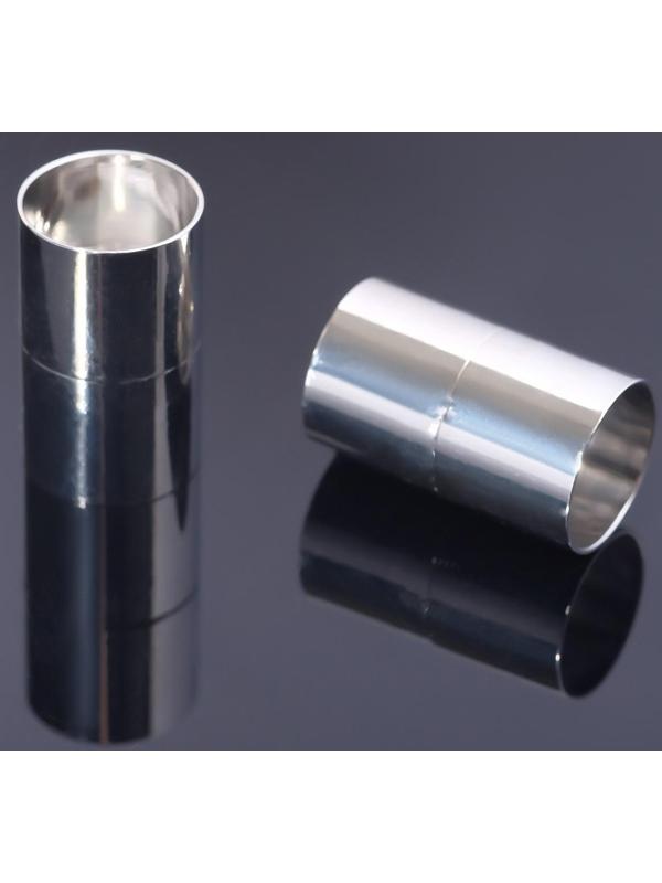 Замок-концевик магнитный, L=20мм, вн.D=12мм, (набор 2шт), цвет серебро