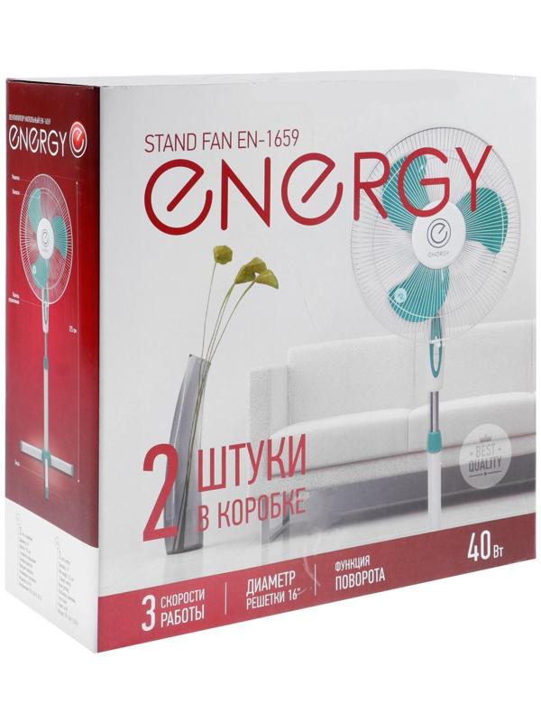 Вентилятор ENERGY EN-1659, напольный, 40 Вт, d=16 см, 3 скорости, ф-я поворота, зеленый