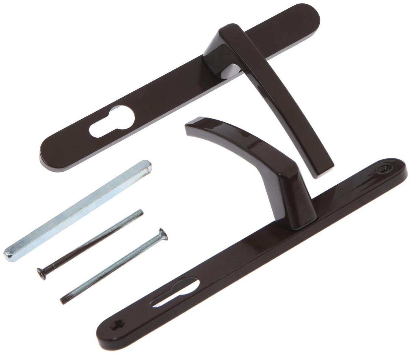 Гарнитур нажимной с пружиной 85 стандартный, 01, RAL8017, коричневый