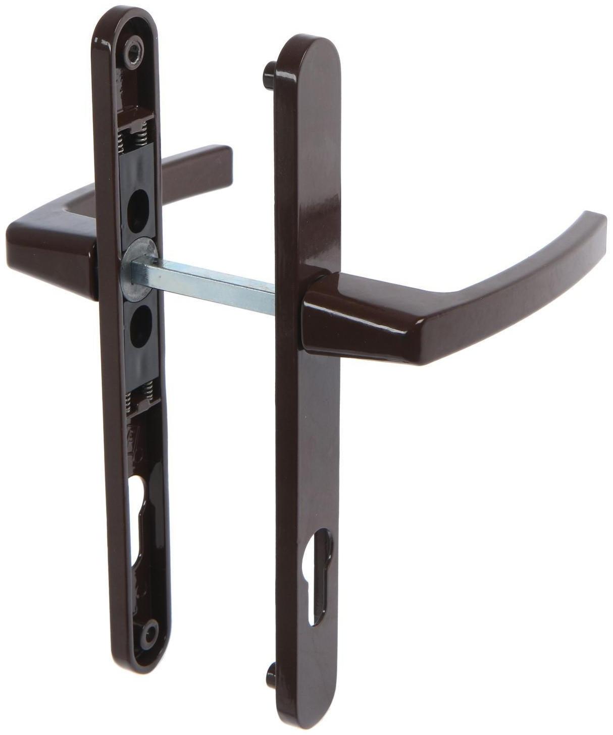 Гарнитур нажимной с пружиной 85 стандартный, 01, RAL8017, коричневый