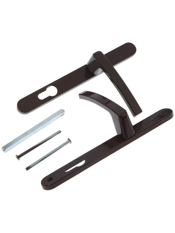 Гарнитур нажимной с пружиной 85 стандартный, 01, RAL8017, коричневый