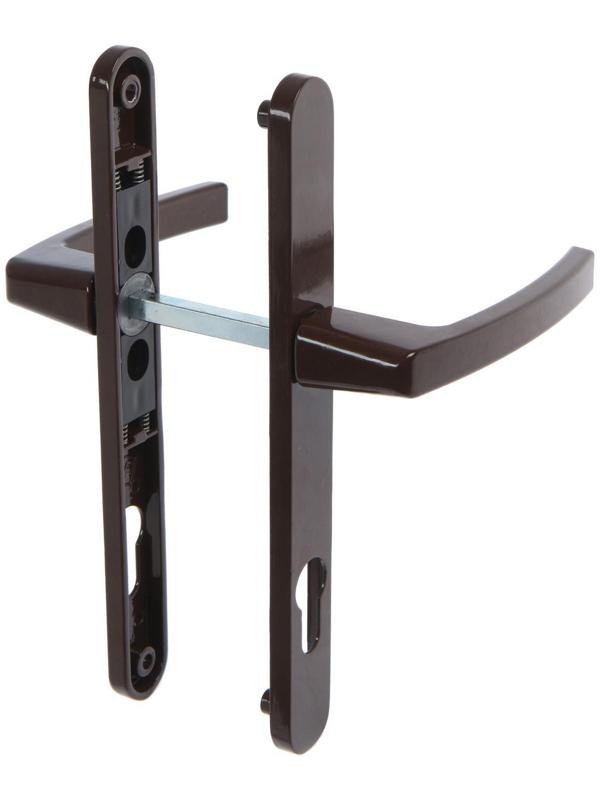 Гарнитур нажимной с пружиной 85 стандартный, 01, RAL8017, коричневый