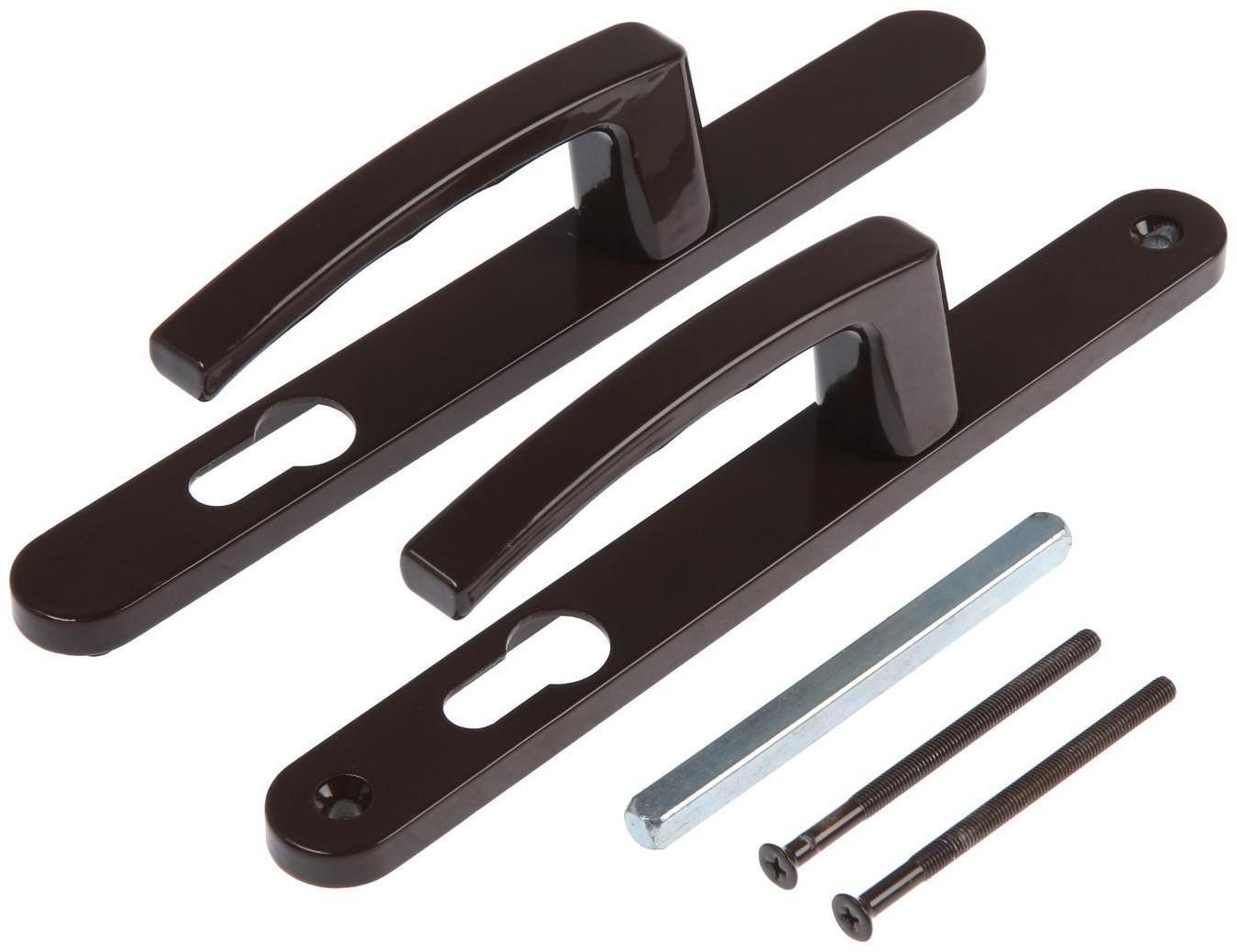 Гарнитур нажимной с пружиной 85/25 стандартный, RAL8017,  коричневый