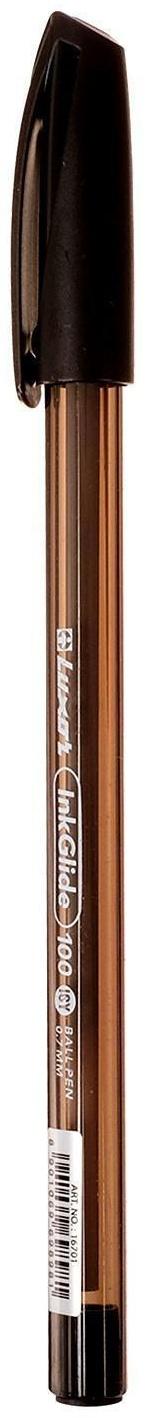 Ручка шариковая Luxor InkGlide 100 Icy, узел 0.7 мм, трехгранная, черная, цвет корпуса микс