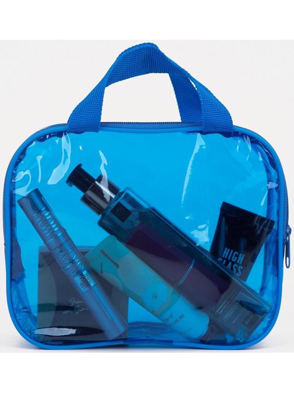 Косметичка на молнии, цвет голубой