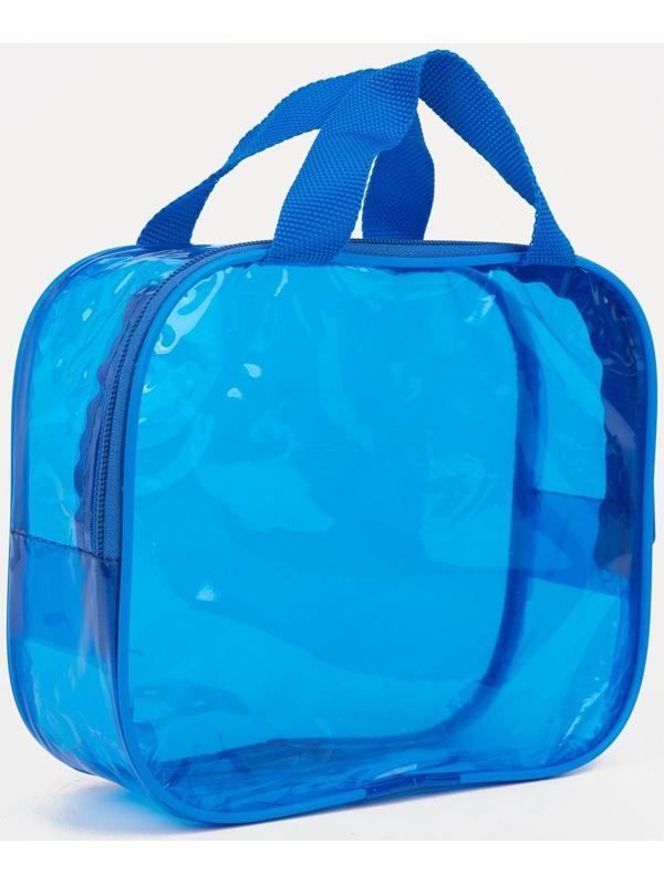 Косметичка на молнии, цвет голубой