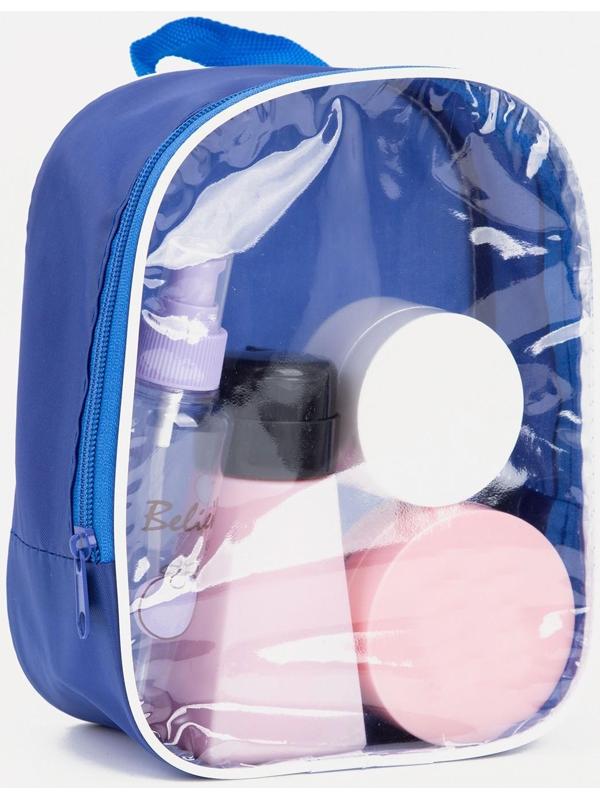 Косметичка на молнии, с ручкой, цвет синий