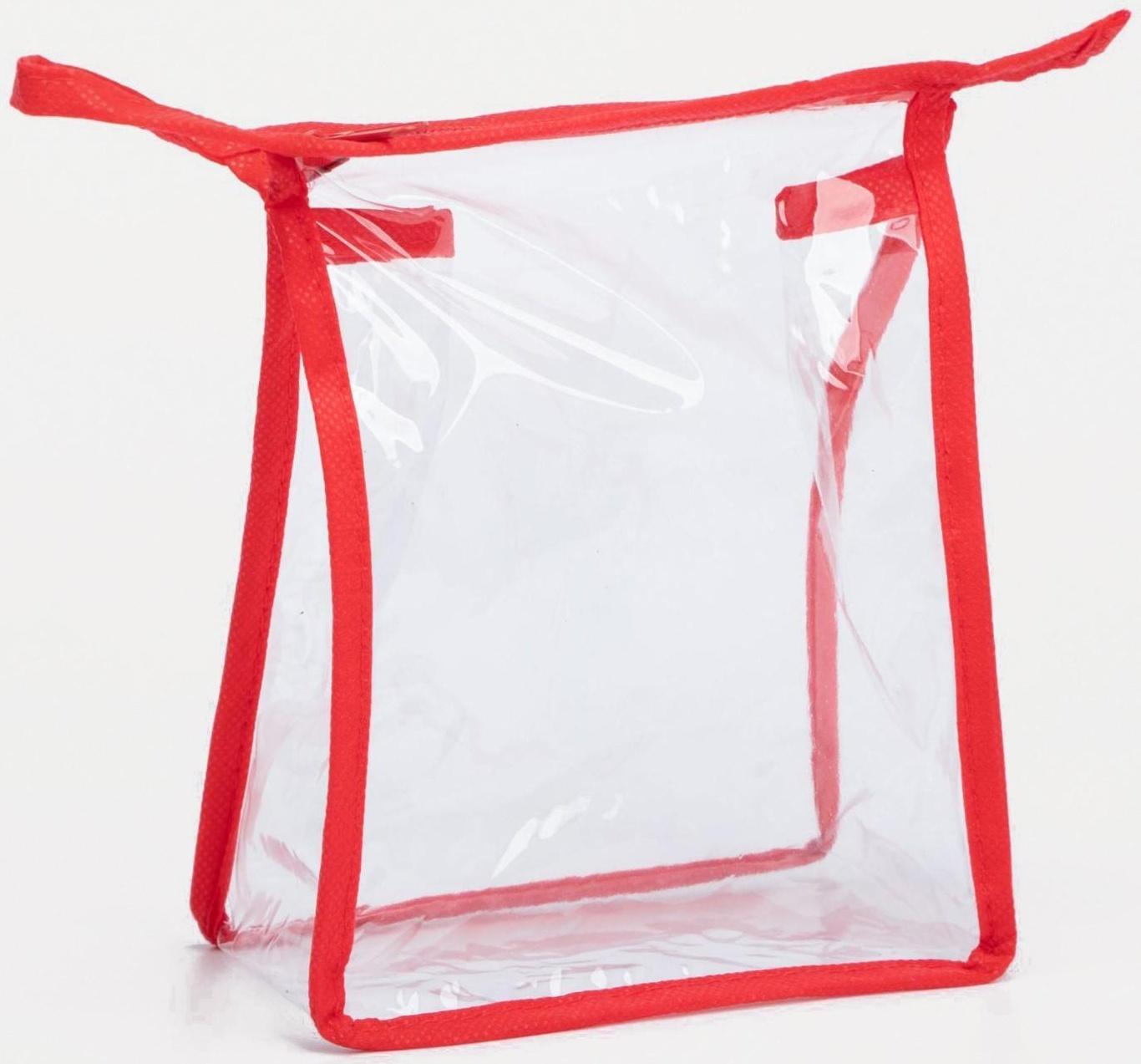 Косметичка на молнии, цвет красный