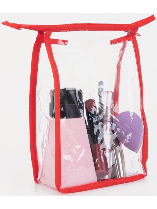 Косметичка на молнии, цвет красный