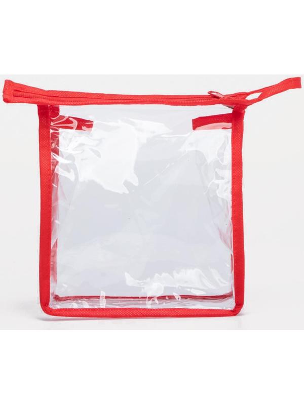 Косметичка на молнии, цвет красный