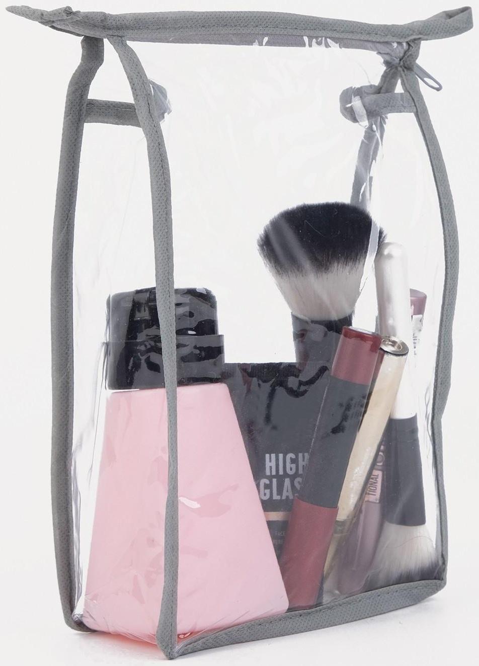 Косметичка на молнии, цвет серый