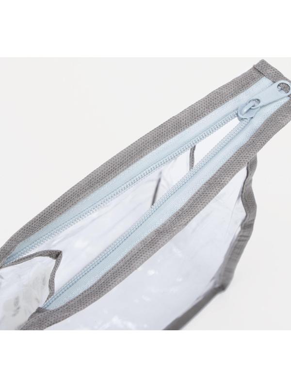 Косметичка на молнии, цвет серый