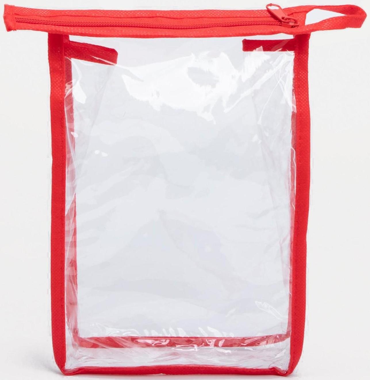 Косметичка на молнии, цвет красный