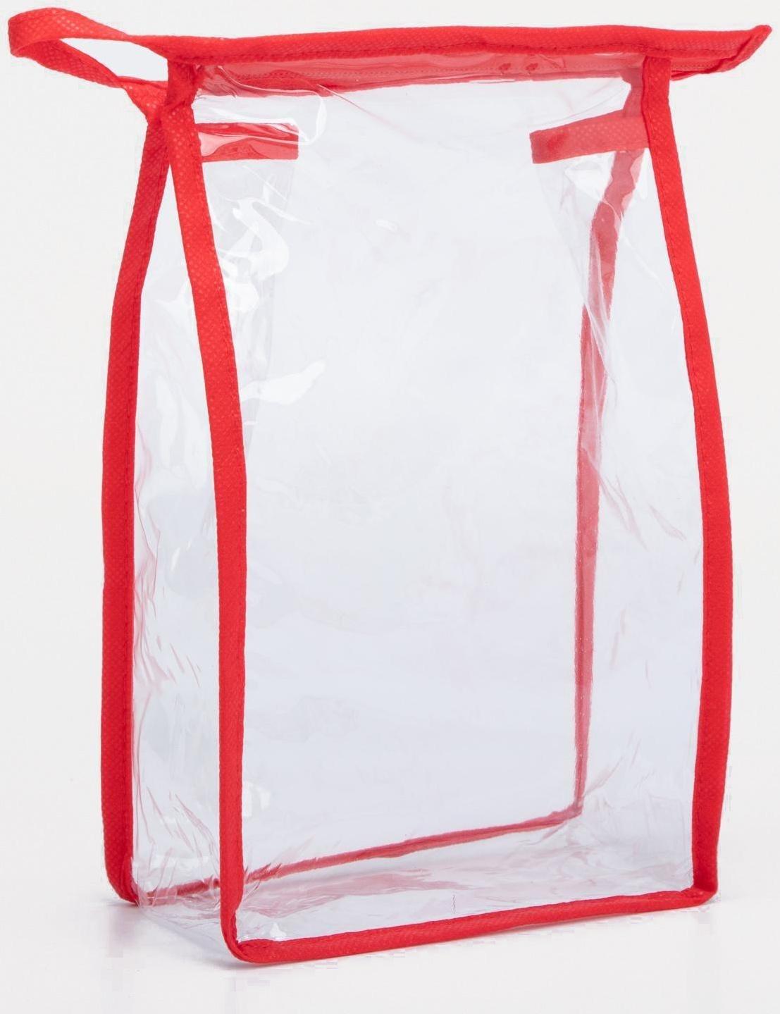 Косметичка на молнии, цвет красный