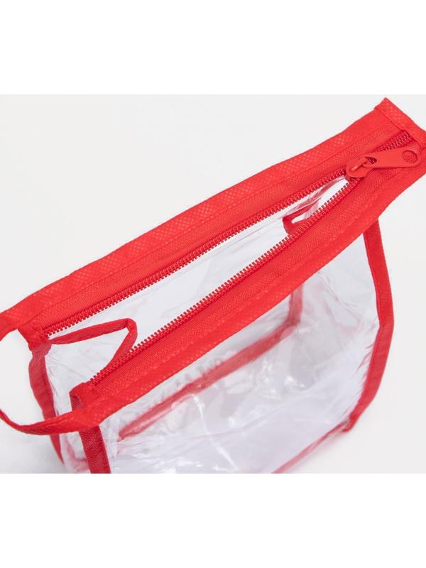 Косметичка на молнии, цвет красный