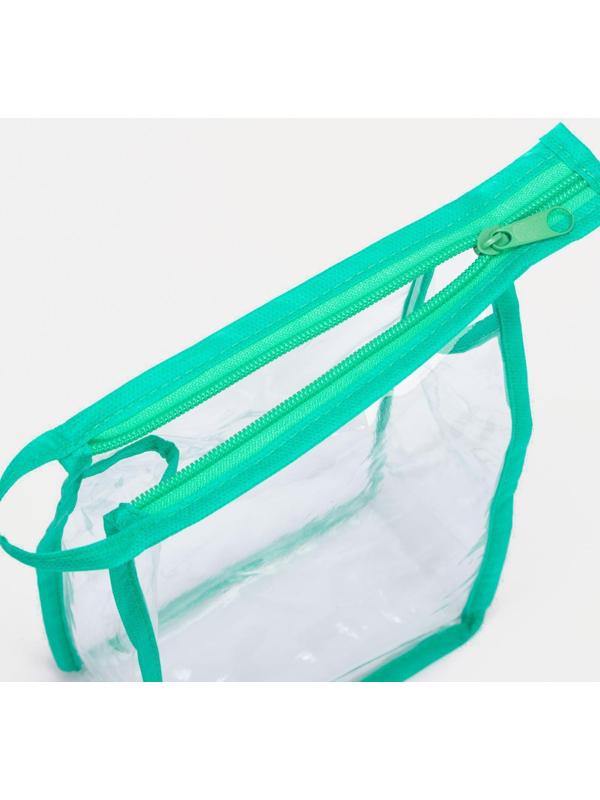 Косметичка на молнии, цвет зелёный