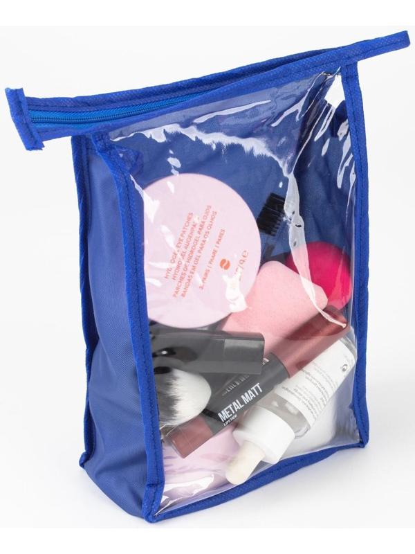 Косметичка на молнии, цвет васильковый