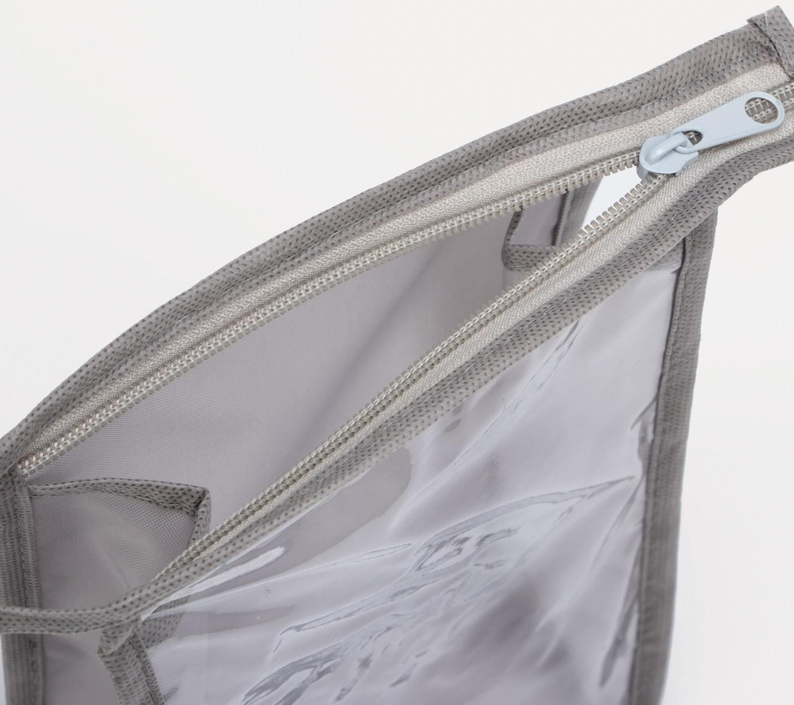 Косметичка на молнии, цвет серый