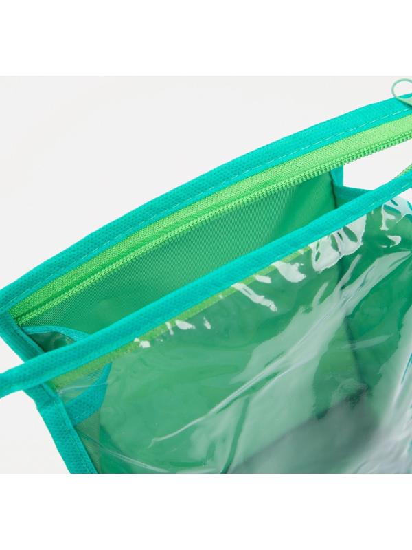 Косметичка на молнии, цвет зелёный