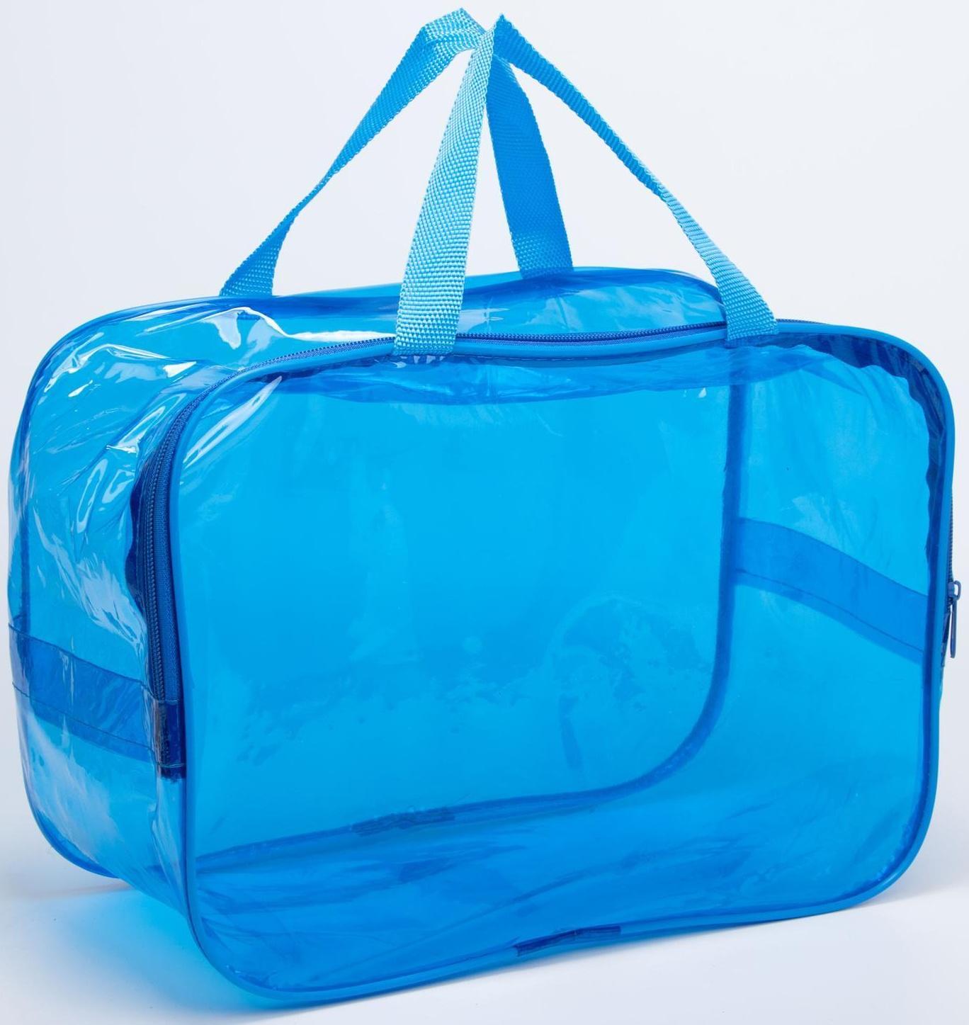 Косметичка на молнии, цвет голубой