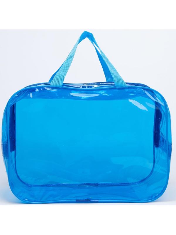 Косметичка на молнии, цвет голубой