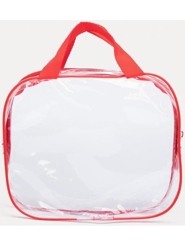 Косметичка на молнии, цвет красный