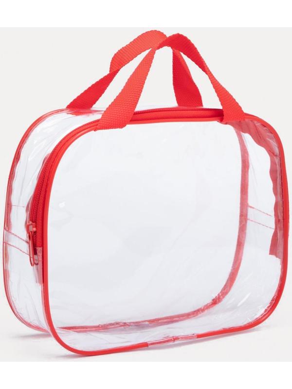 Косметичка на молнии, цвет красный