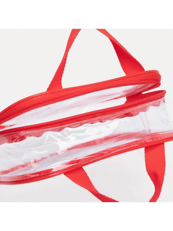 Косметичка на молнии, цвет красный