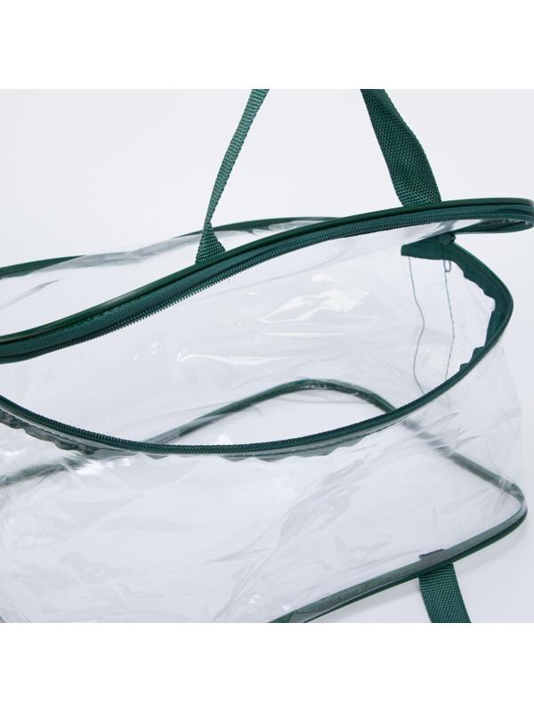 Косметичка на молнии, цвет прозрачный/зелёный