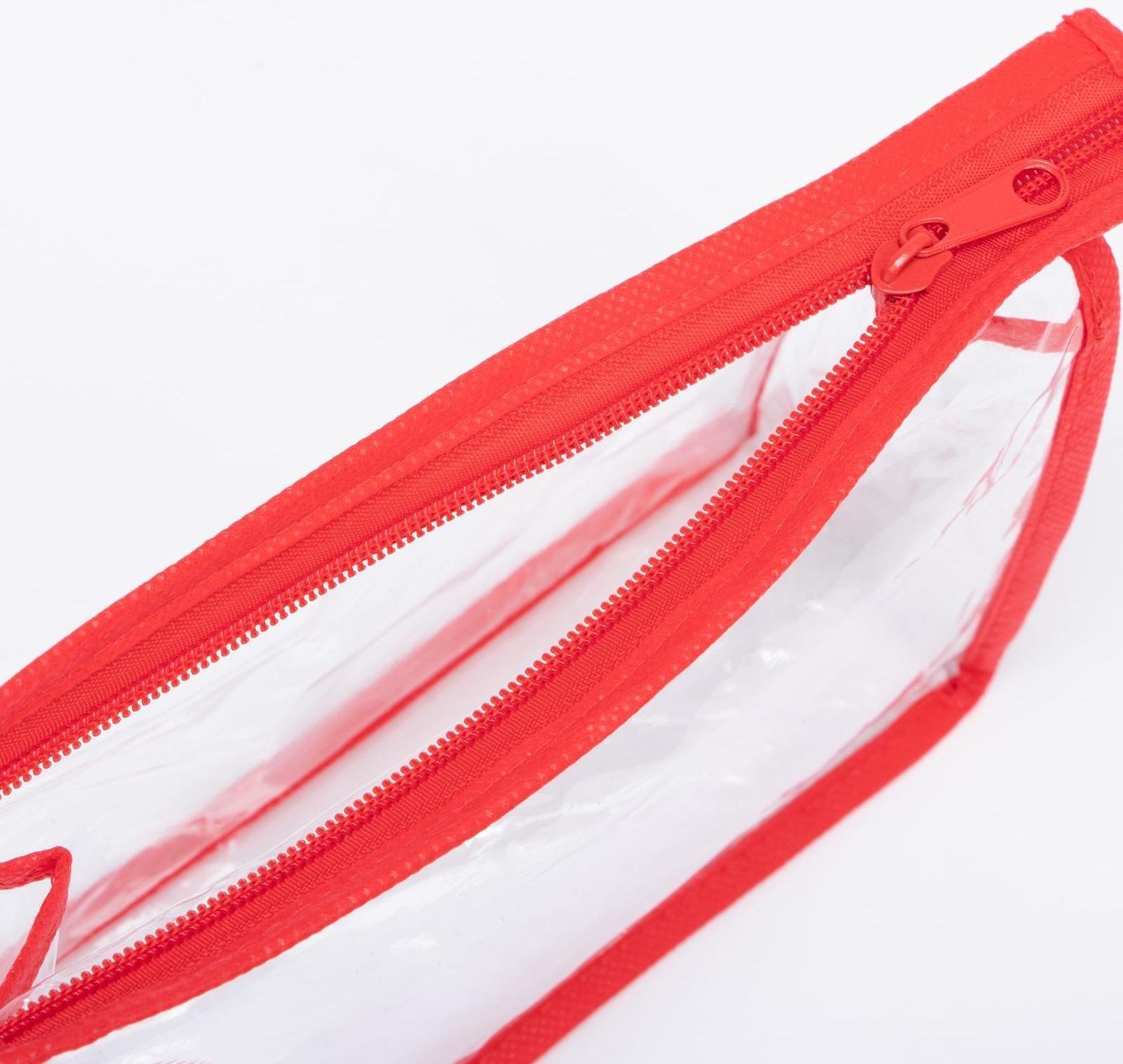 Косметичка на молнии, цвет красный