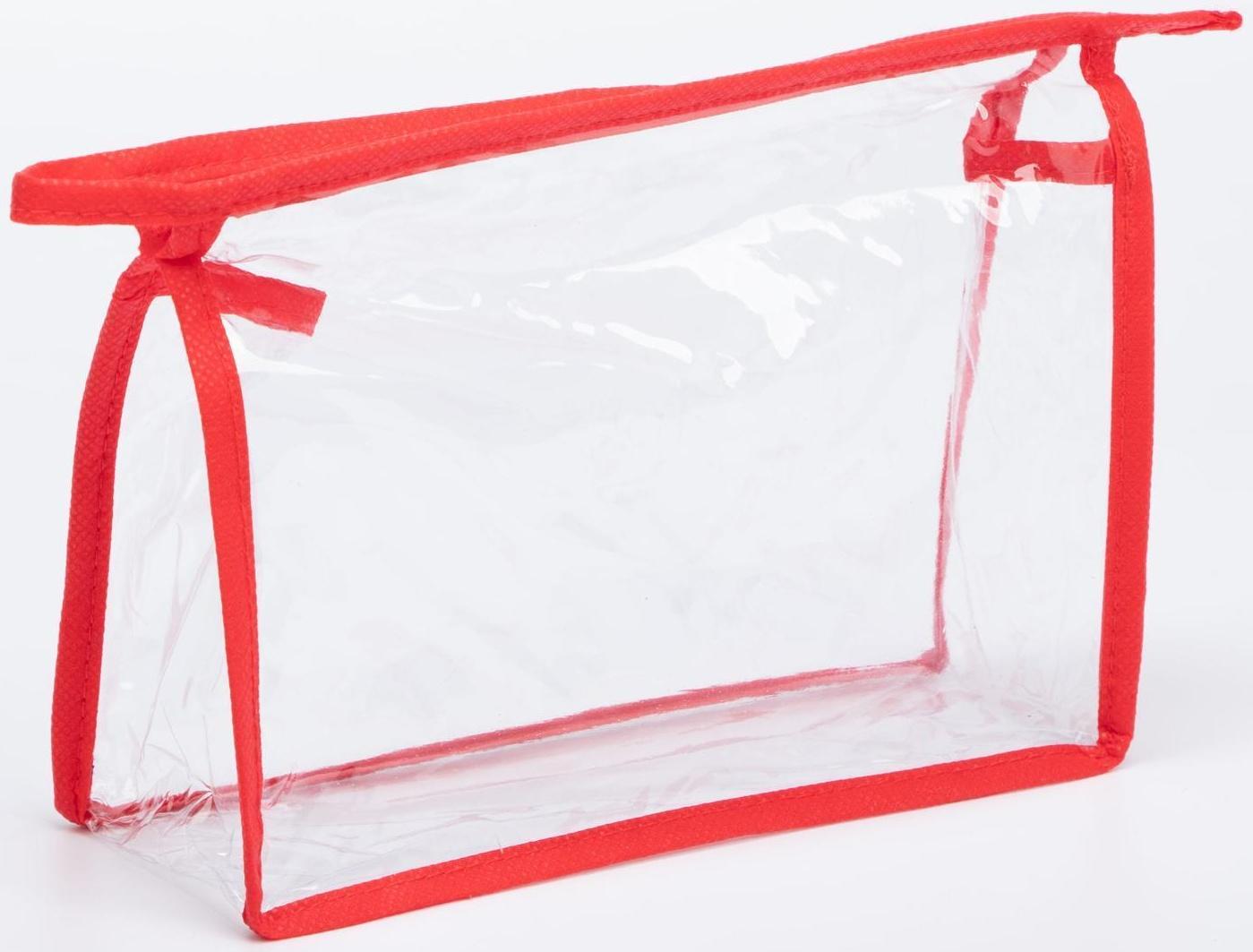 Косметичка на молнии, цвет красный