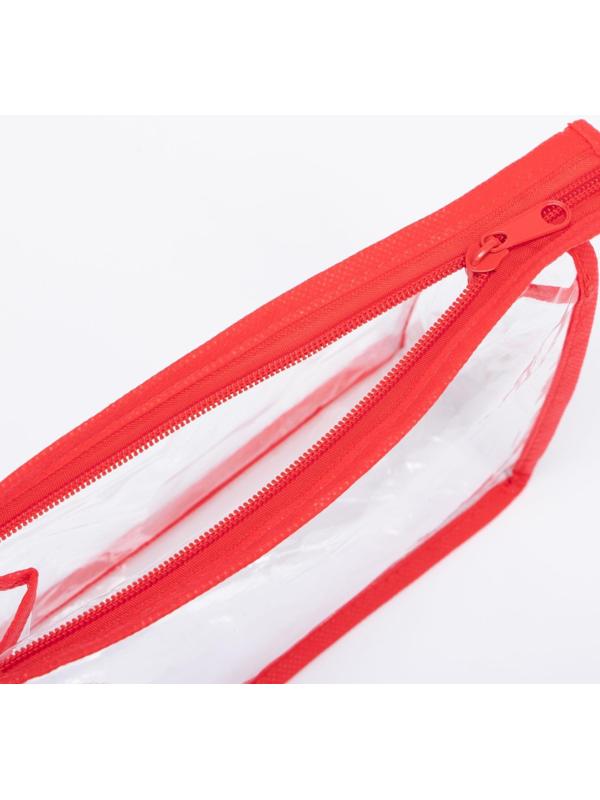 Косметичка на молнии, цвет красный