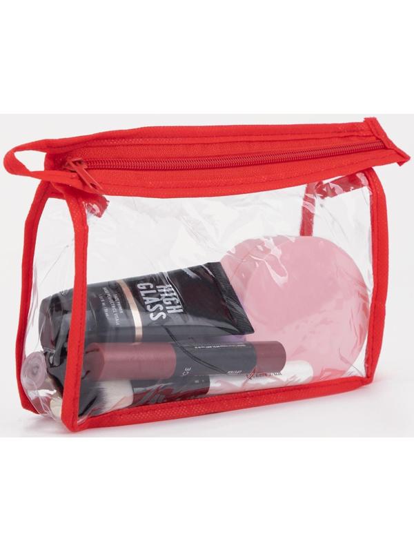 Косметичка на молнии, цвет красный